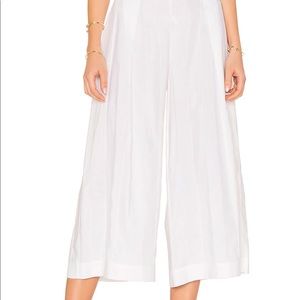 Kendall and Kylie White Wide Leg Crop Pants